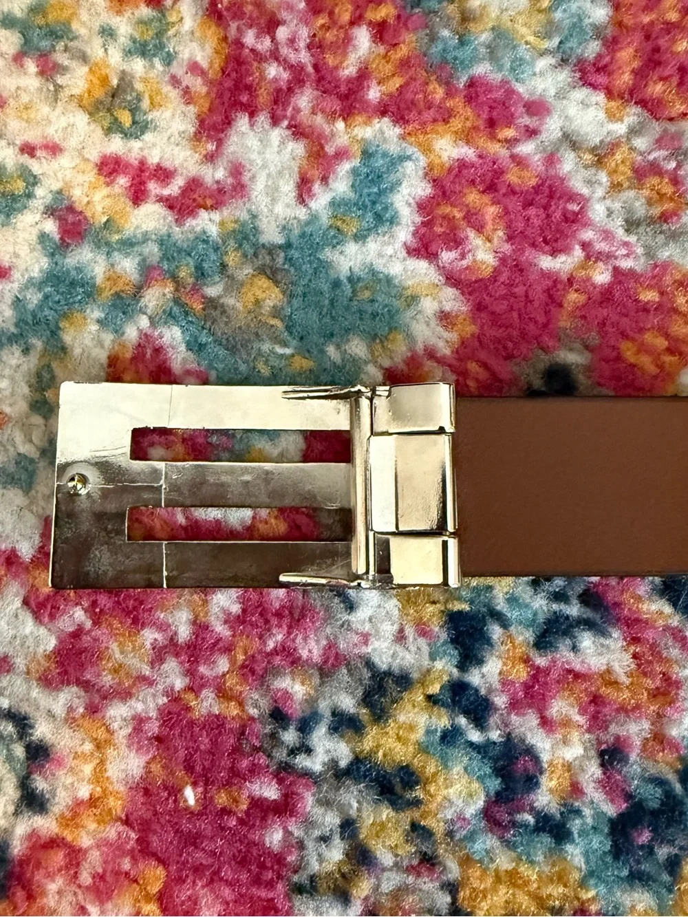 ALDO Brown Leather Belt with Sleek Silver Buckle